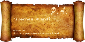 Pipernea Avenár névjegykártya